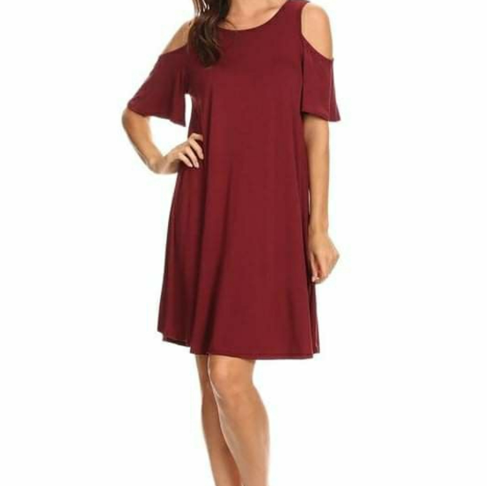 Wine cold shoulder top